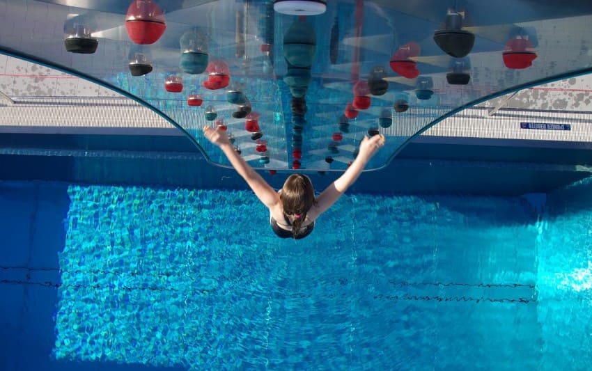 Kletterwand in der Therme Amadé